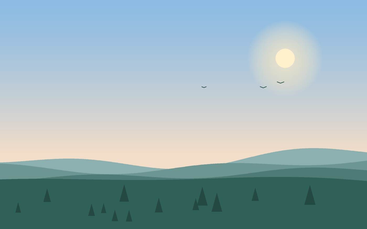 Ilustração de uma paisagem