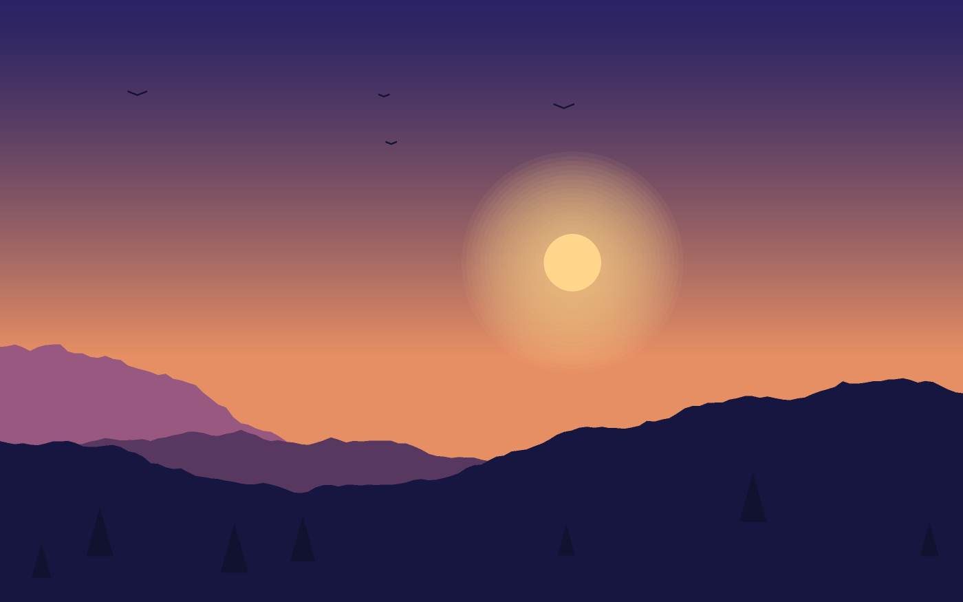 Ilustração de uma paisagem